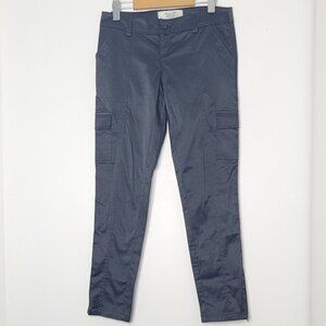 American Rag Black Cargo Pockets Cotton Blend Satin Straight Zip Bottom Pant 3